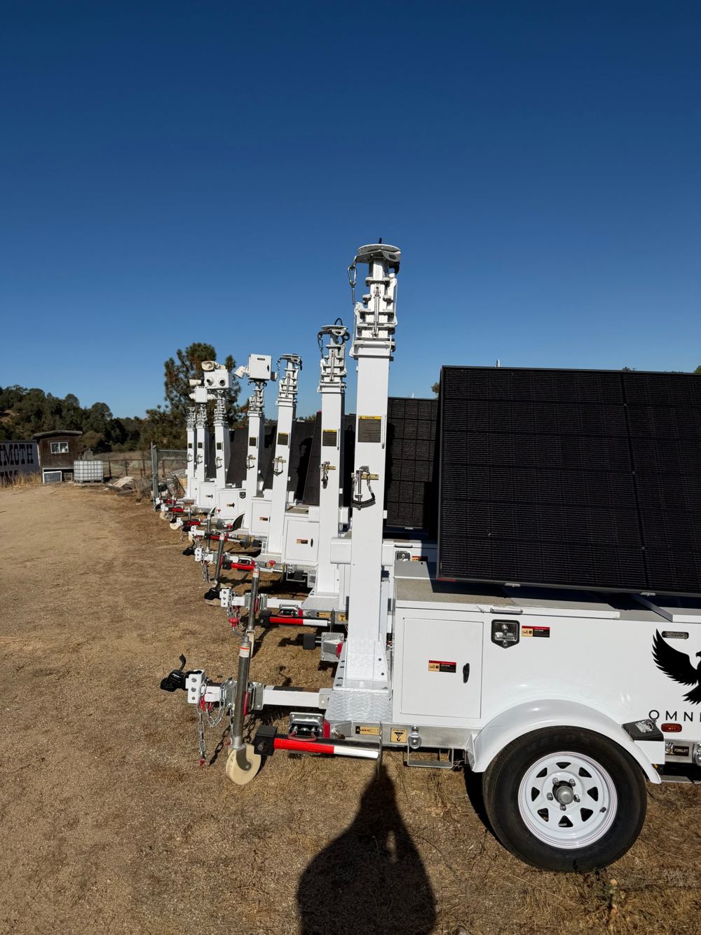 Row of Sunhawk-1 units, masts stowed