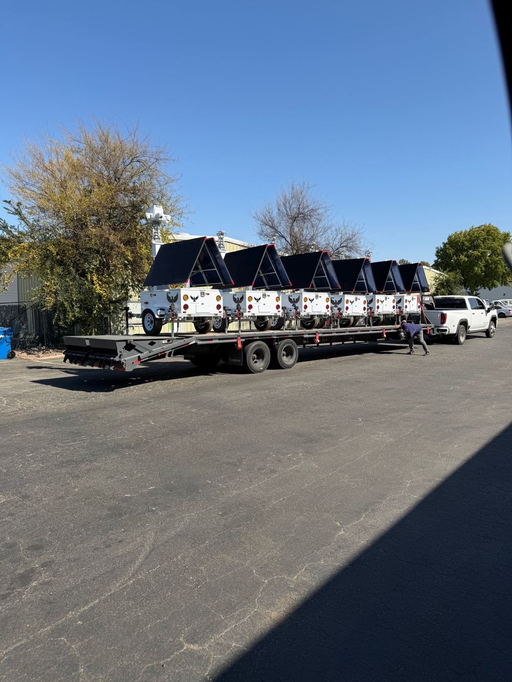 Six units loaded on a flatbed